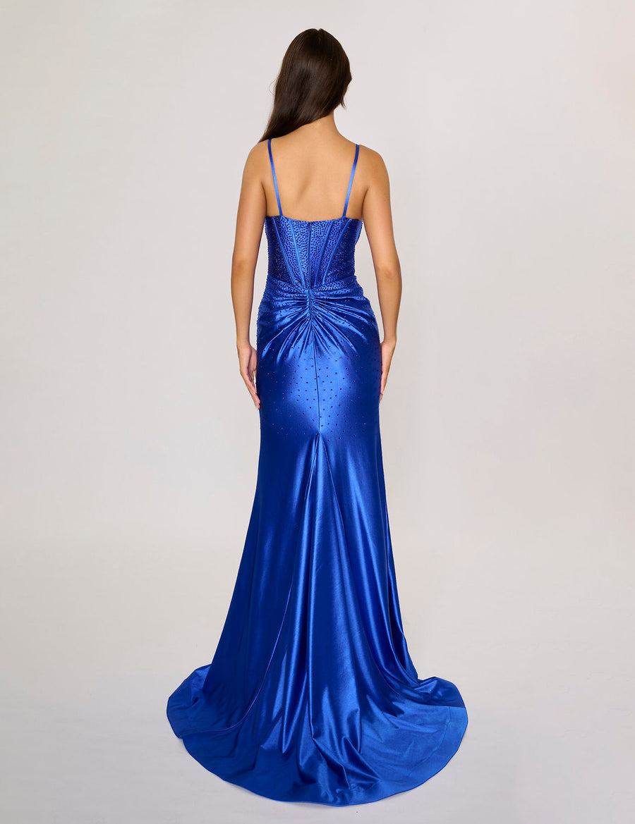 Prom Dresses Long Fitted Formal Evening Slit Prom Dress Royal
