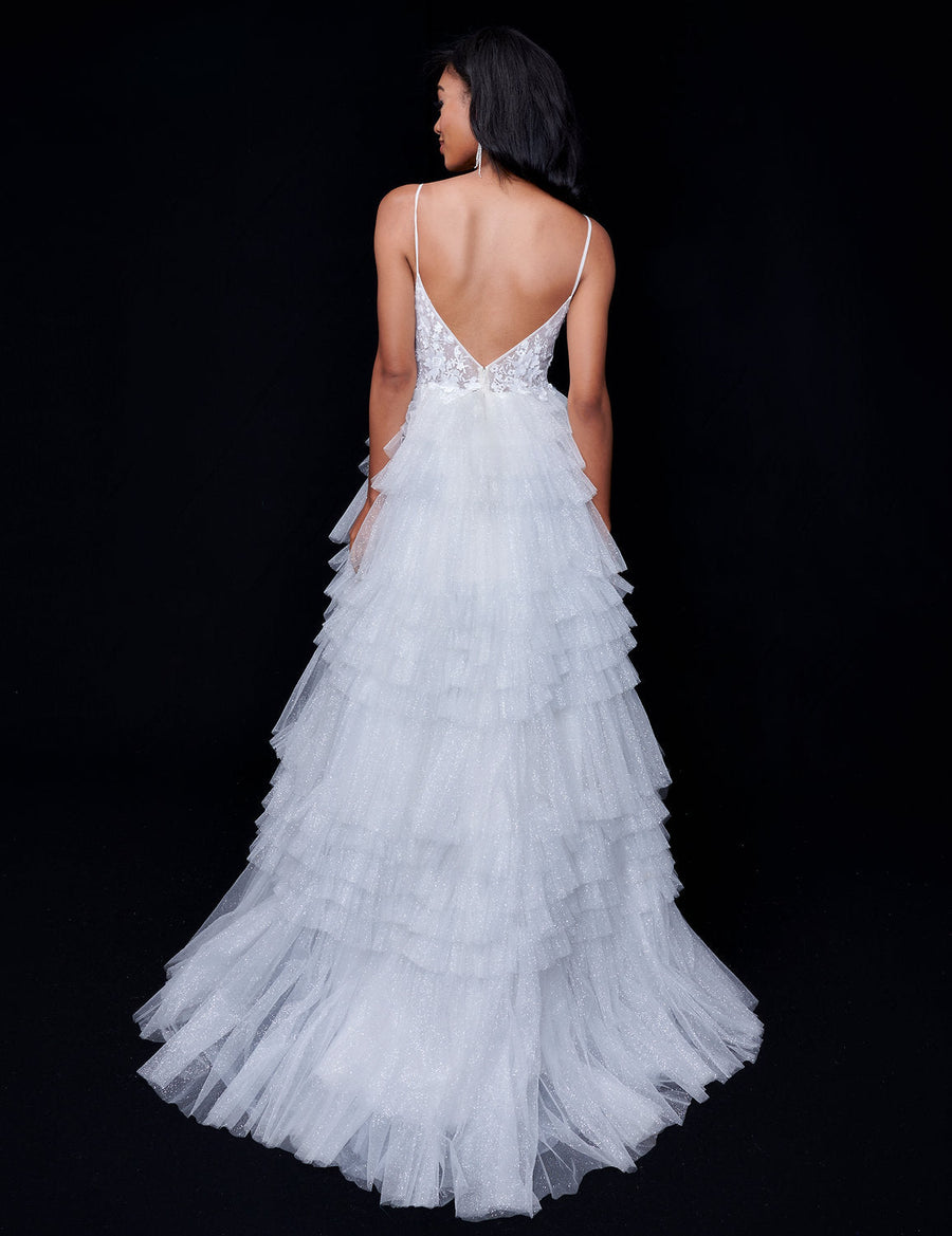 Wedding Dresses Long Bridal Gown Layered Wedding Ruffle Dress Ivory