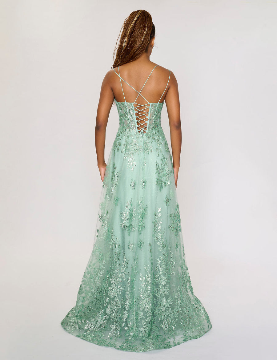 Prom Dresses Prom Long Formal A Line Lace Dress Sage