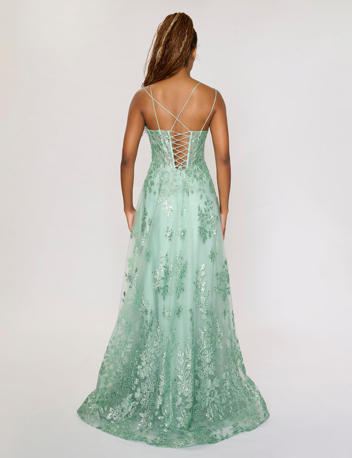 Prom Dresses Prom Long Formal A Line Lace Dress Sage