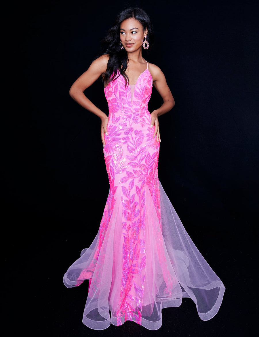 Prom Dresses Formal Long Prom Mermaid Sequin Dress Pink