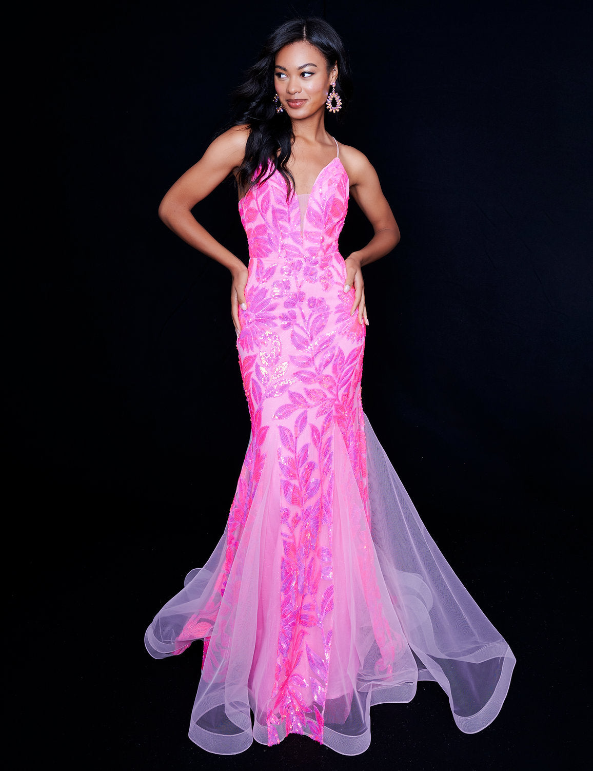 Prom Dresses Formal Long Prom Mermaid Sequin Dress Pink