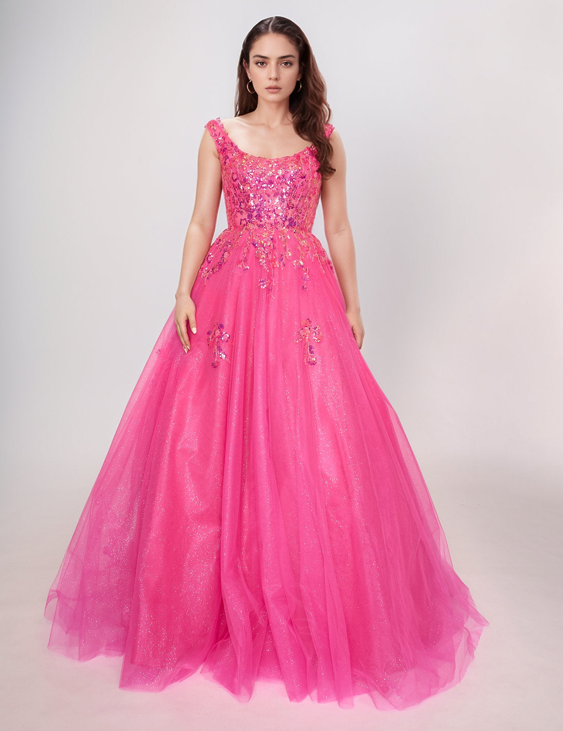 Prom Dresses Long Prom Glitter Formal Dress Fuchsia