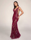 Prom Dresses Mermaid Formal Long Sequin Prom Dress Burgundy