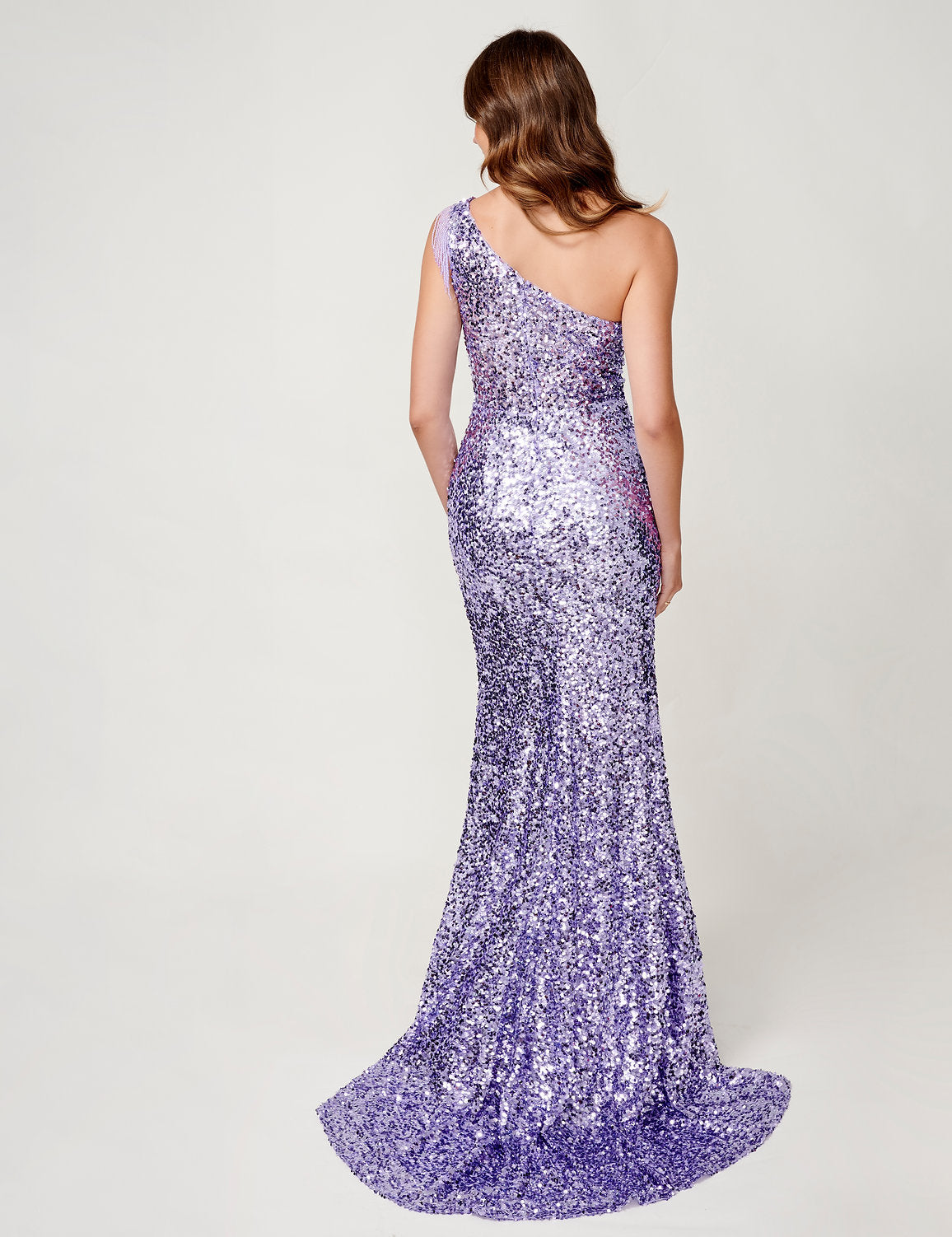 Prom Dresses Fitted Formal Prom Long Sequin Dress Lilac