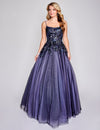 Prom Dresses A Line Long Formal Lace Prom Dress Black Purple Multi