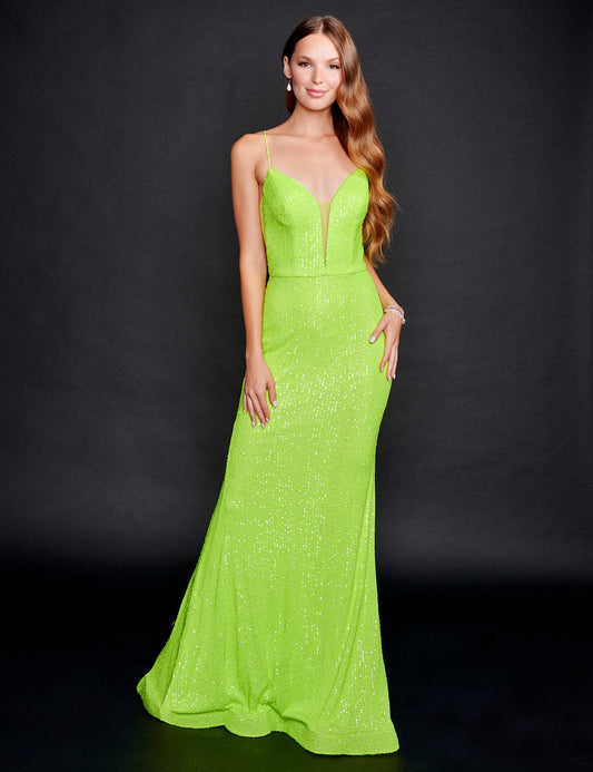 Prom Dresses Long Fitted Prom Formal Sequin Dress Neon Green