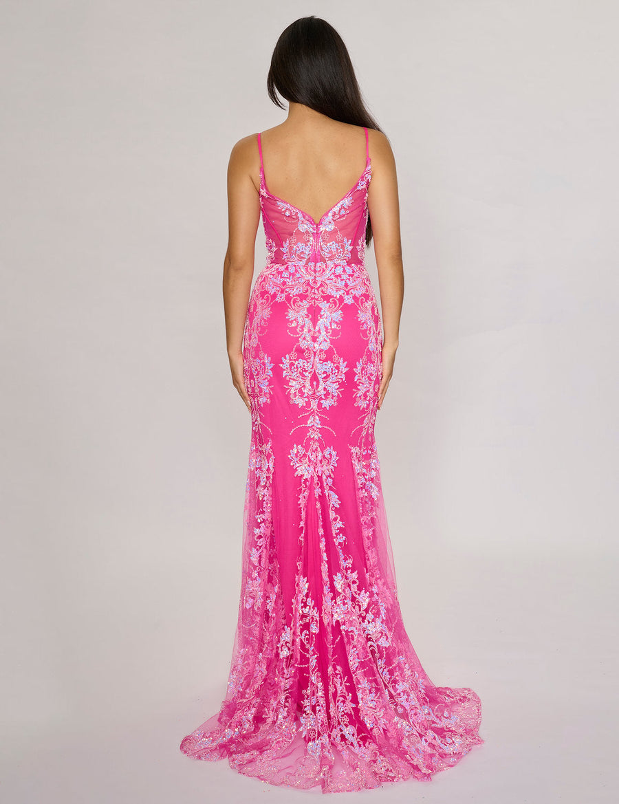 Prom Dresses Fitted Long Prom Formal Dress Pink