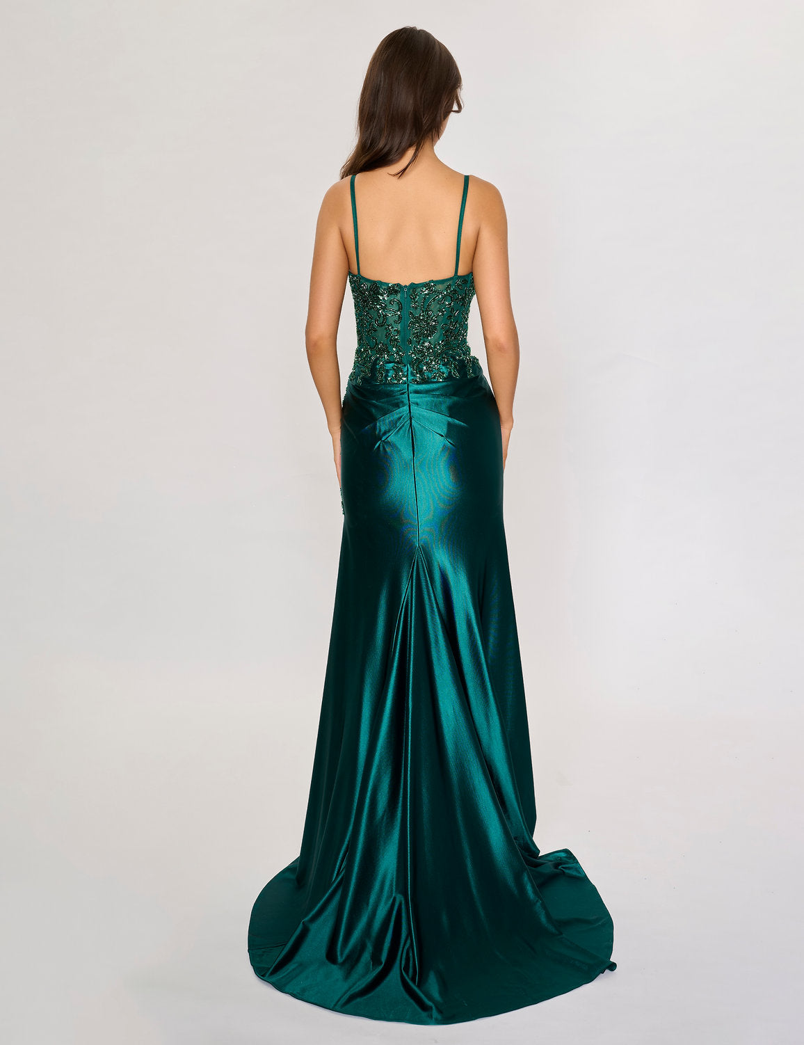 Prom Dresses Long Formal Slit Prom Dress Emerald