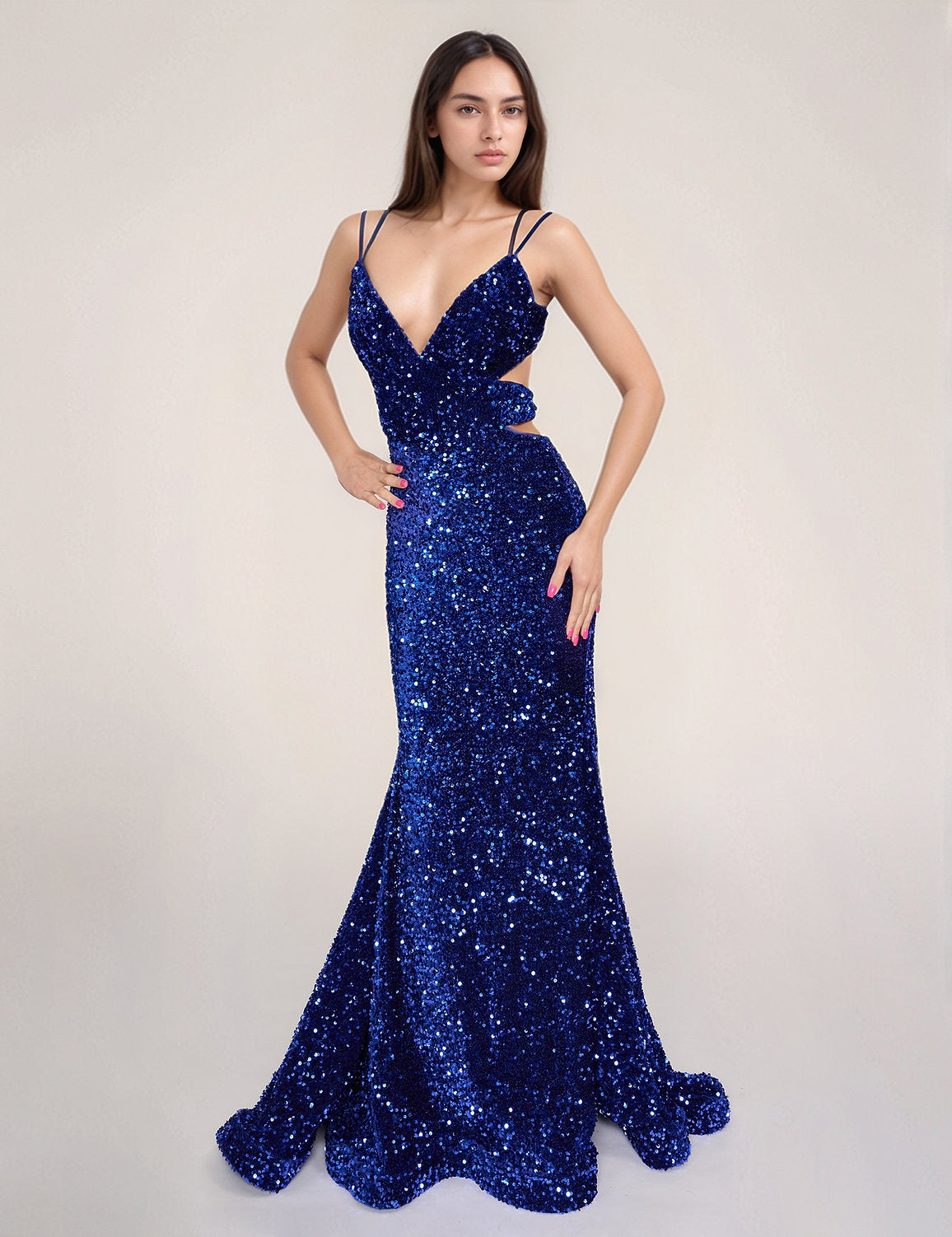 Prom Dresses Formal Long Prom Sequin Dress Royal
