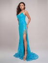 Prom Dresses Fitted Long Slit Formal Prom Evening Dress Teal