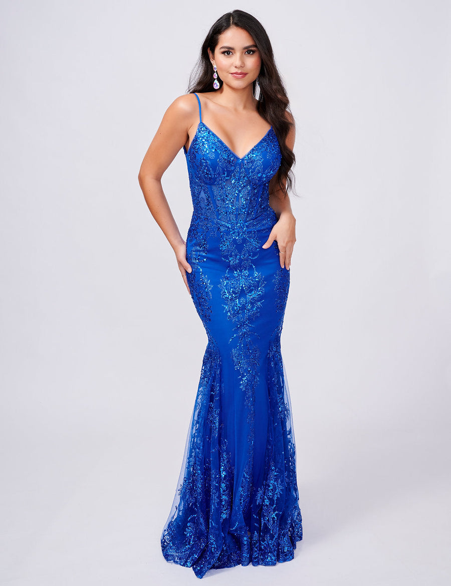 Prom Dresses Fitted Long Prom Formal Dress Royal