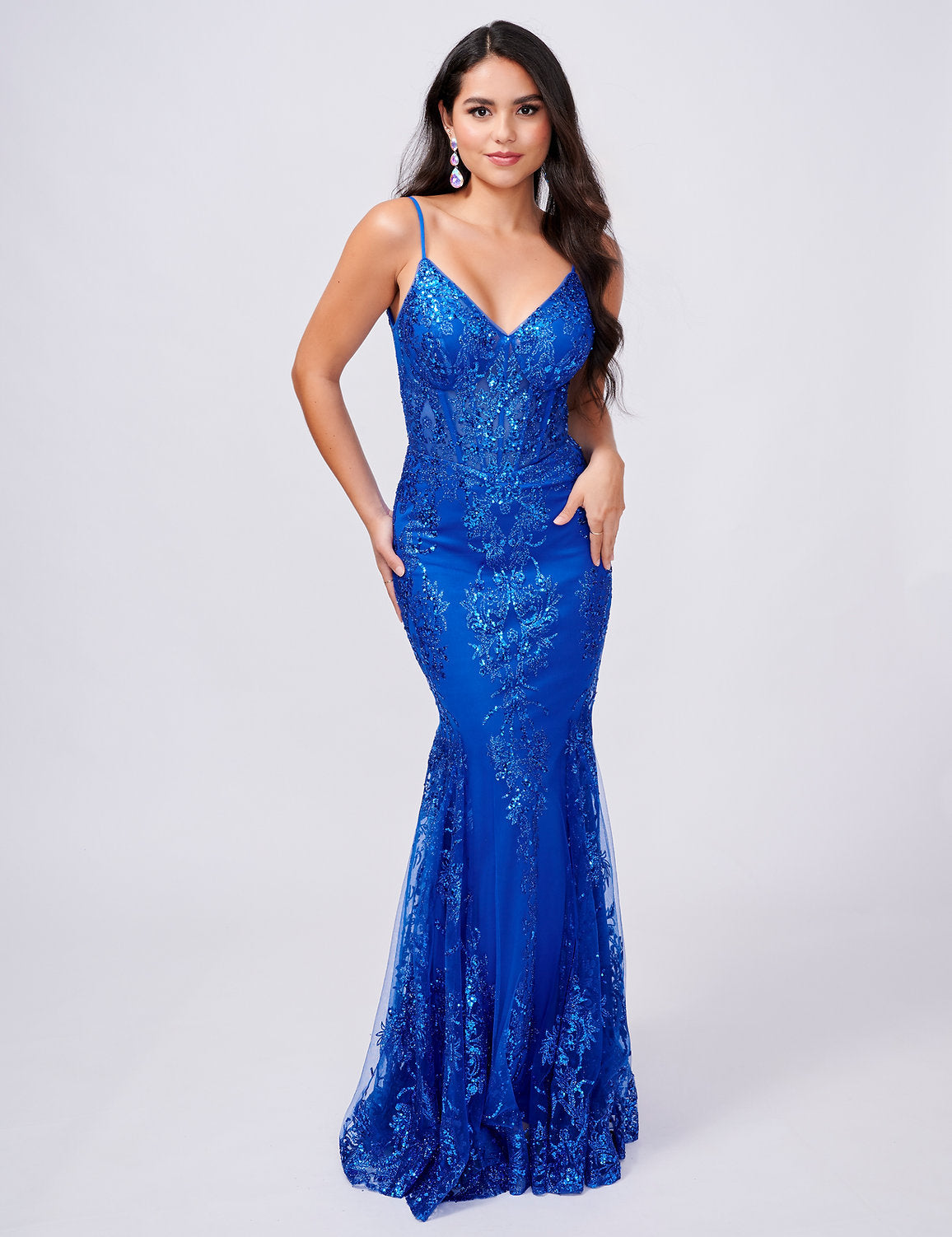 Prom Dresses Fitted Long Prom Formal Dress Royal