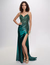 Prom Dresses Long Formal Slit Prom Dress Emerald