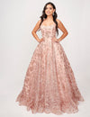 Prom Dresses Formal Long Prom A Line Dress Rose Gold