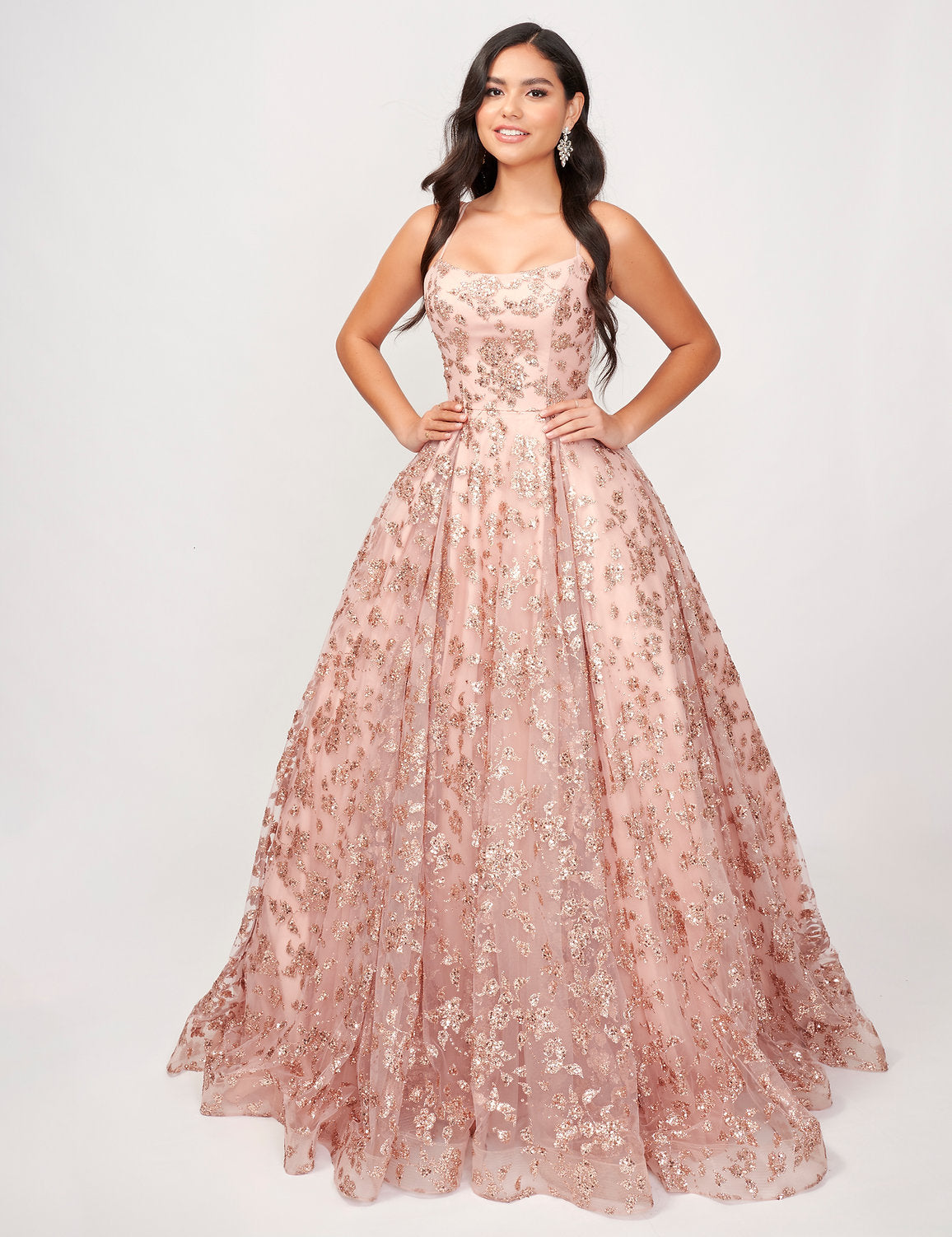 Prom Dresses Formal Long Prom A Line Dress Rose Gold