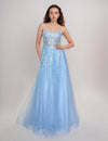 Prom Dresses Prom Long Formal A Line Lace Dress Light Blue