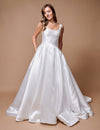Wedding Dresses Long Wedding A Line Bridal Gown Dress Ivory