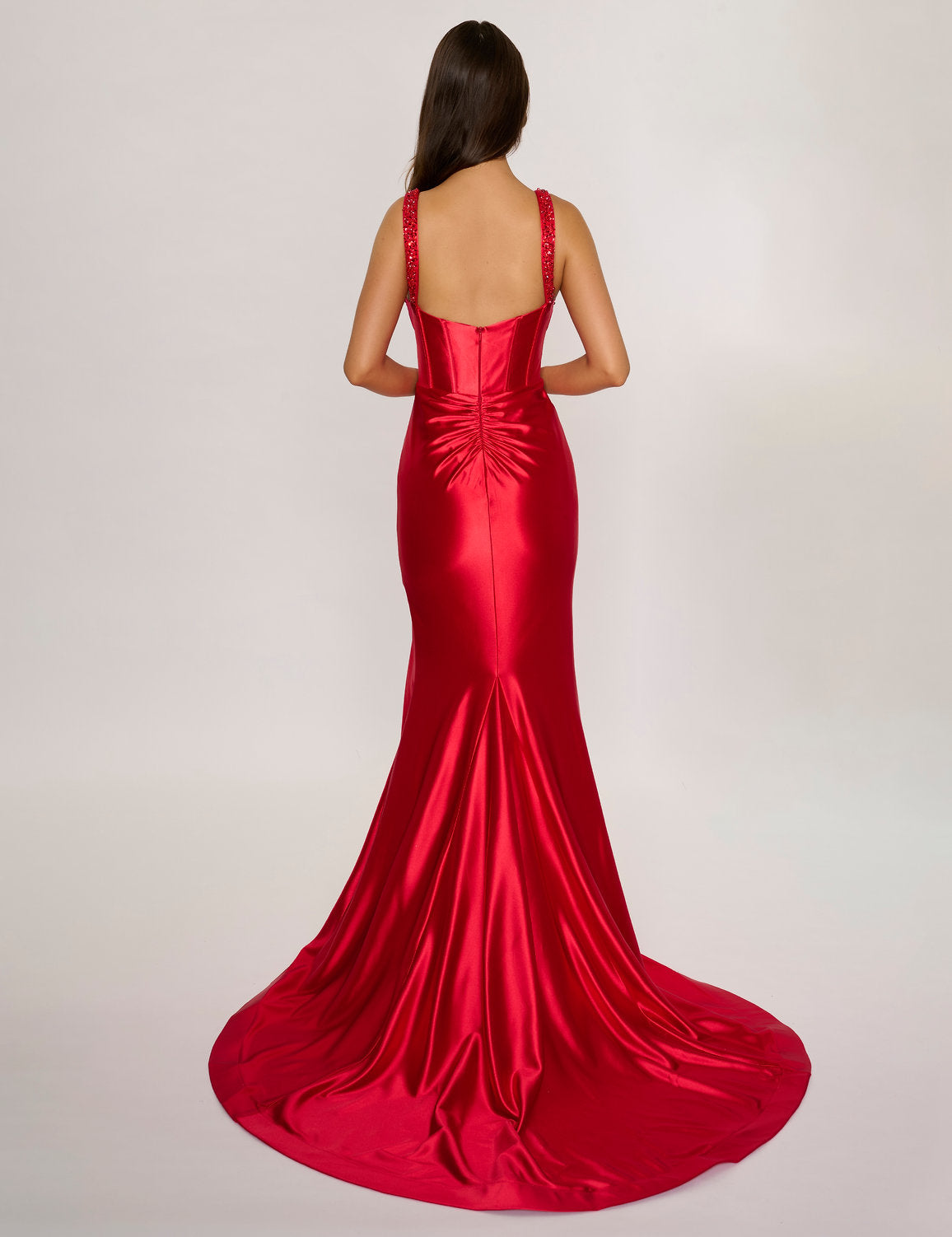 Prom Dresses Fitted Long Mermaid Formal Prom Dress Red