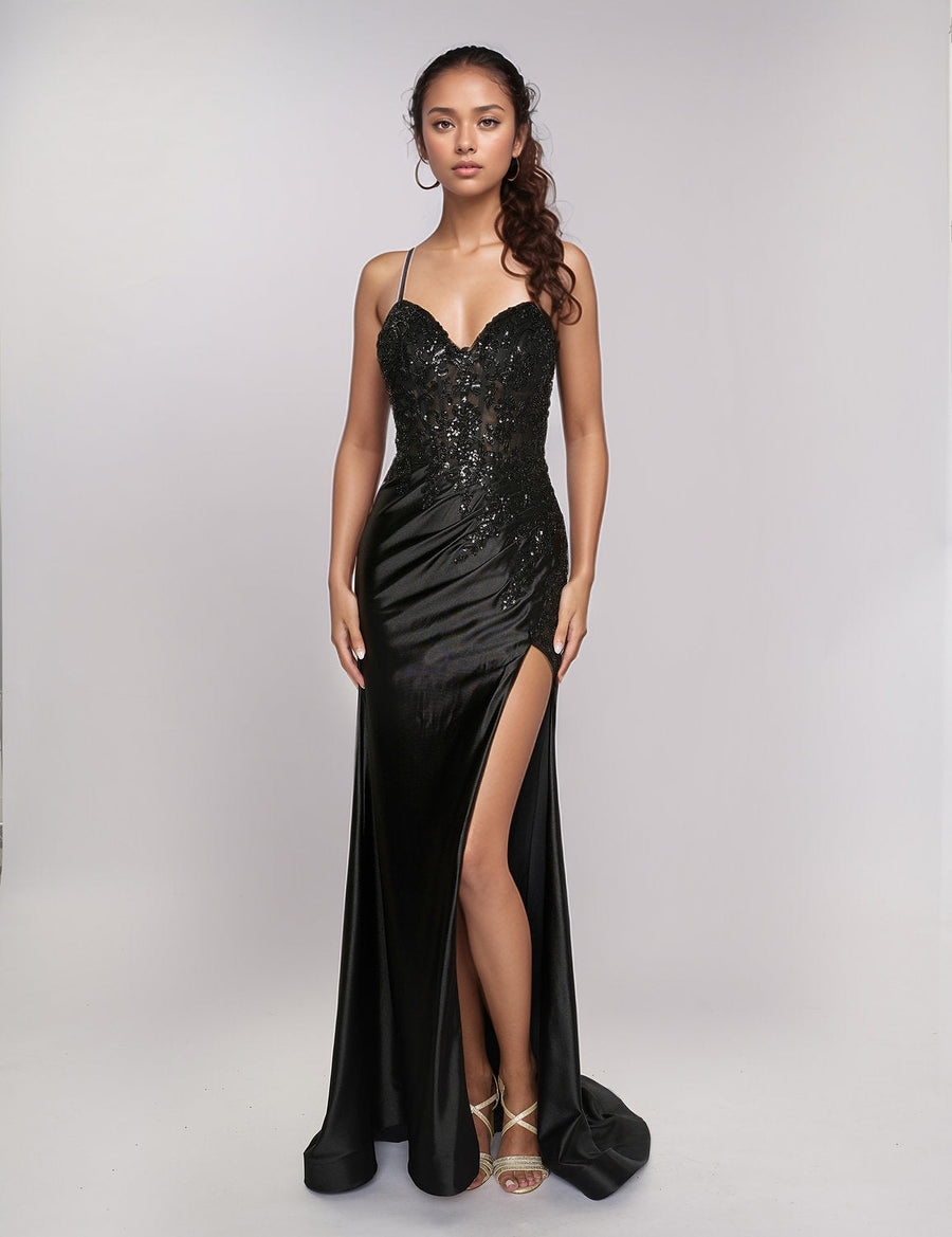 Prom Dresses Long Formal Slit Prom Dress Black