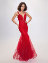 Prom Dresses Long Formal Prom Glitter Lace Dress Red