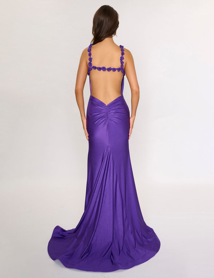 Prom Dresses Formal Long Slit Prom Dress Purple