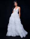Wedding Dresses Long Bridal Gown Layered Wedding Ruffle Dress Ivory