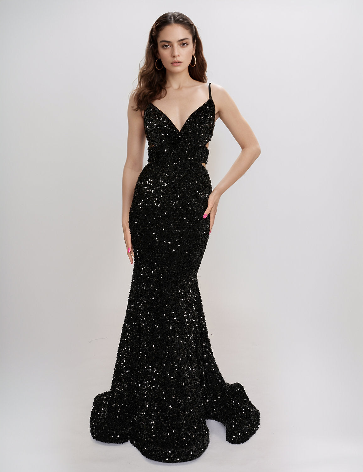 Prom Dresses Formal Long Prom Sequin Dress Black