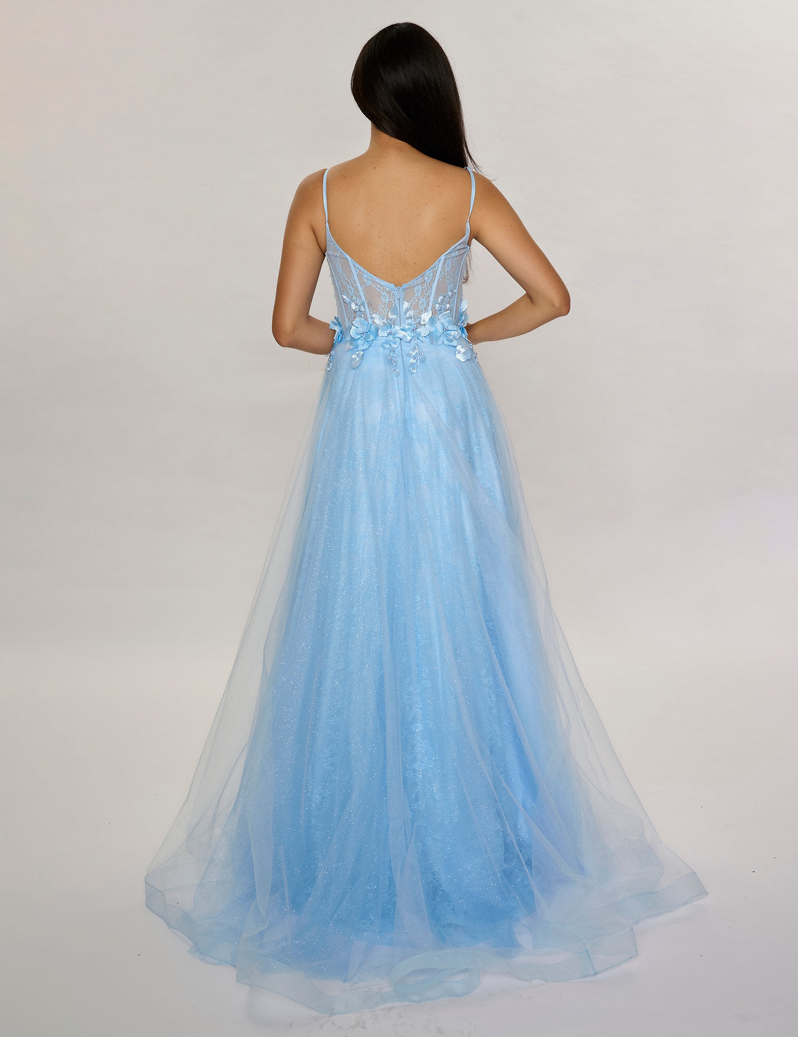 Prom Dresses Formal Long Glitter Prom Dress Baby Blue