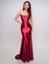 Prom Dresses Fitted Long Slit Formal Evening Prom Dress Burgundy