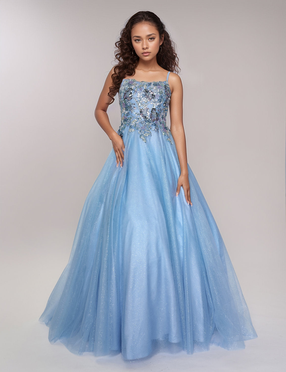 Prom Dresses ong Prom A Line Formal Glitter Dress Blue