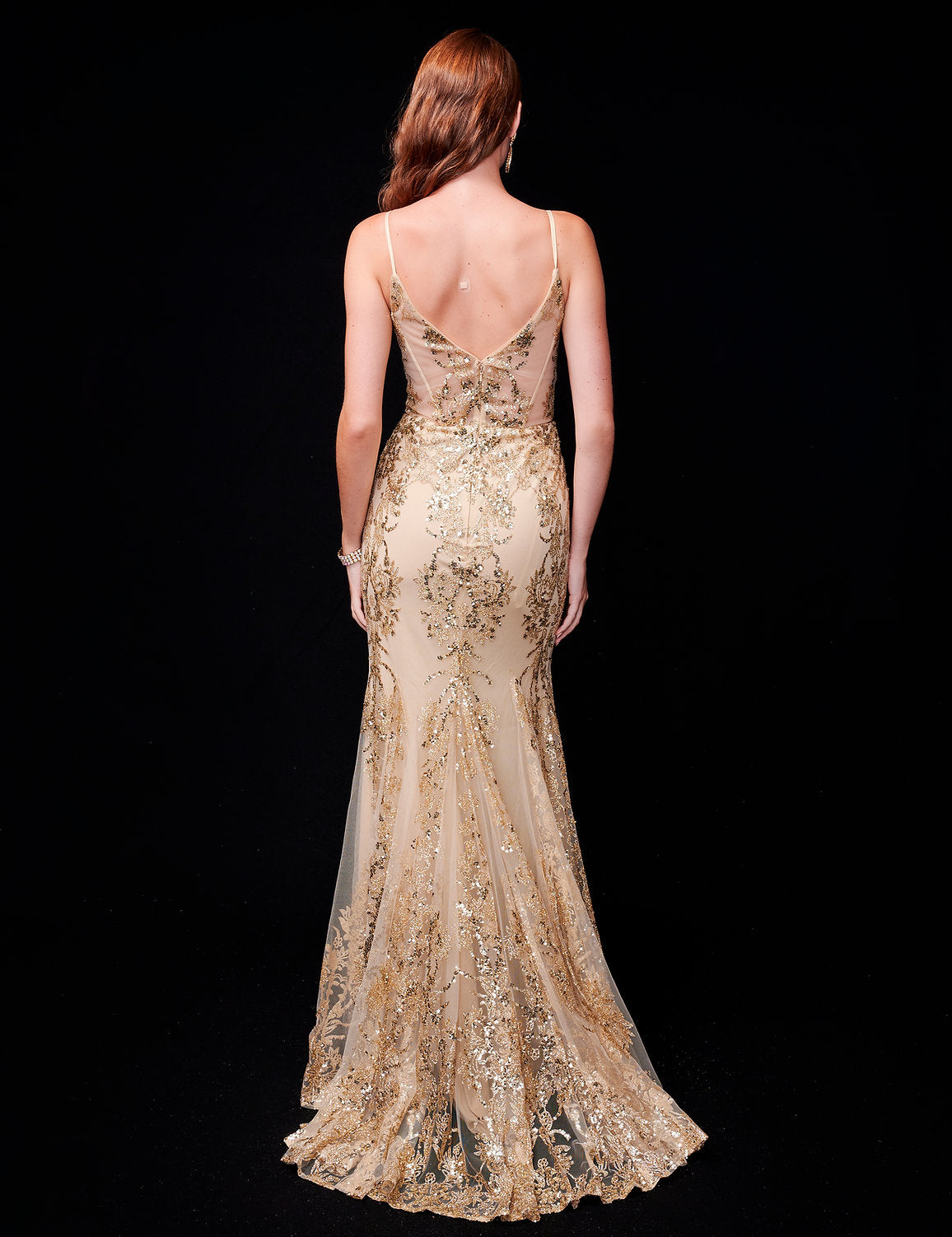 Prom Dresses Fitted Long Prom Formal Dress  Champagne