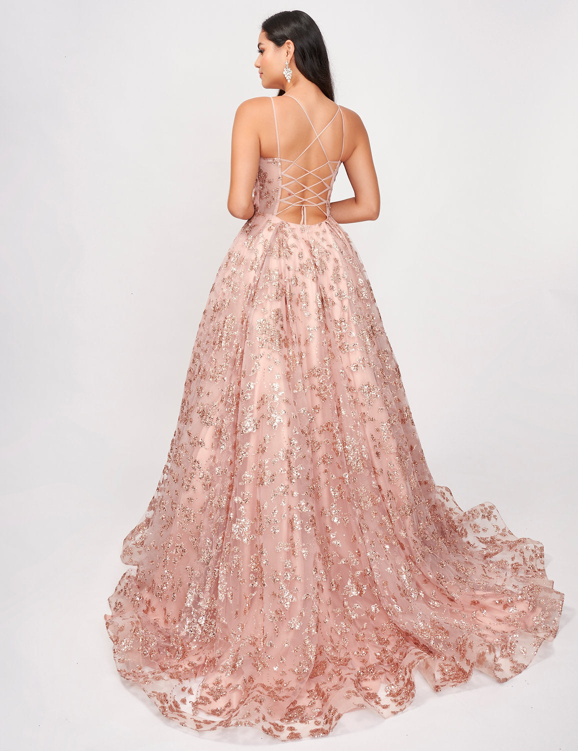 Prom Dresses Formal Long Prom A Line Dress Rose Gold