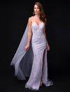 Prom Dresses Long Beaded Slit Prom Formal Dress Lilac