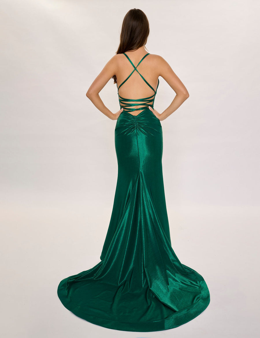 Prom Dresses Fitted Long Mermaid Formal Prom Dress Emerald