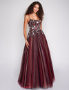 Prom Dresses A Line Long Formal Lace Prom Dress Black Red Multi