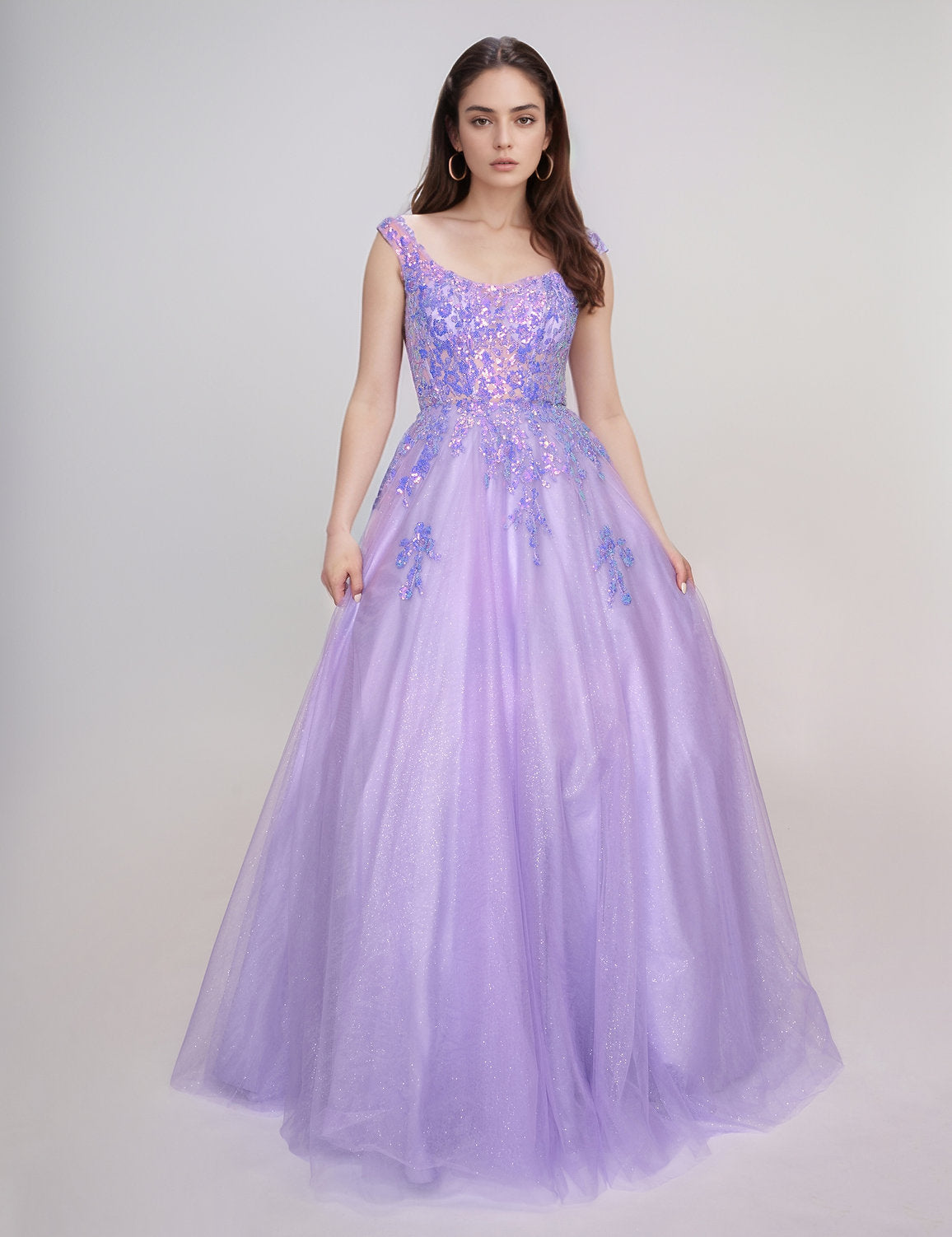 Prom Dresses Long Prom Glitter Formal Dress Lilac