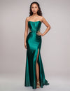 Prom Dresses Fitted Long Slit Formal Evening Prom Dress Emerald