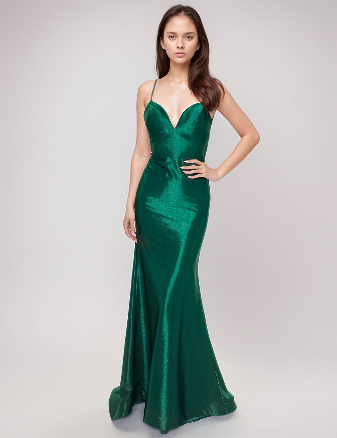 Prom Dresses Fitted Long Mermaid Formal Prom Dress Emerald
