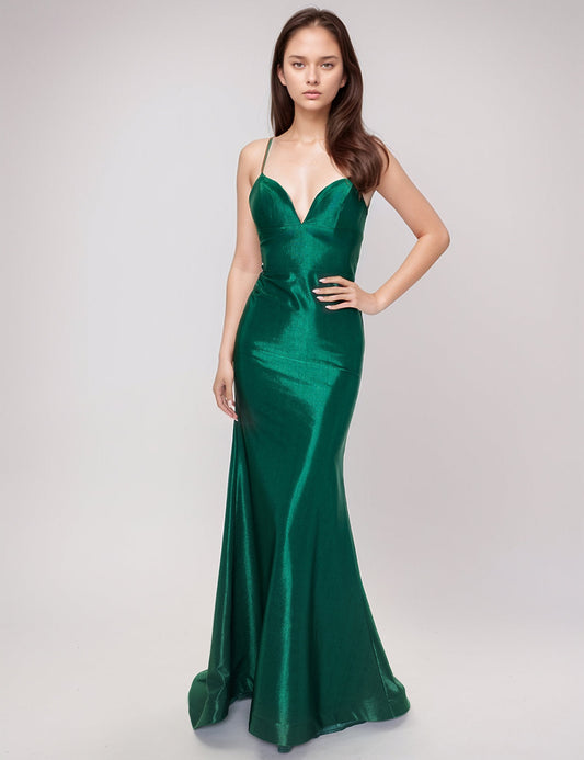Prom Dresses Fitted Long Mermaid Formal Prom Dress Emerald