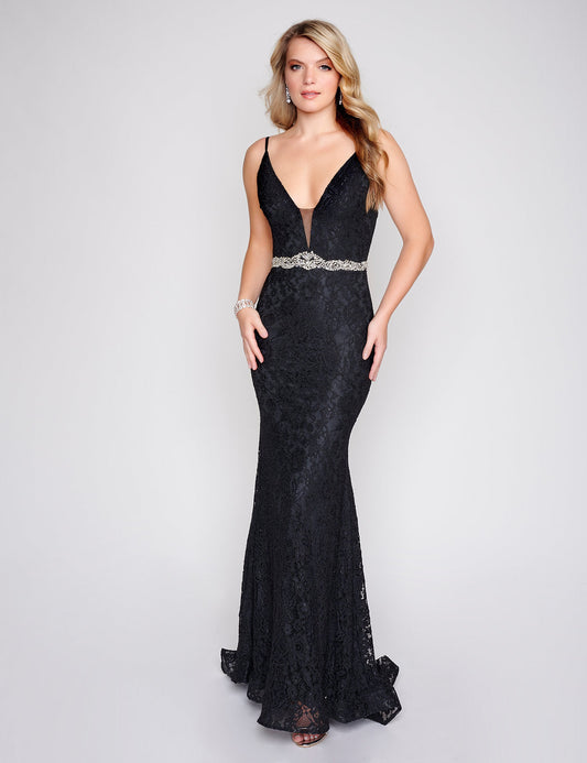 Prom Dresses Fitted Long Lace Formal Prom Dress Black