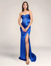 Prom Dresses Formal Long Slit Pleated Prom Dress Royal