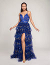 Prom Dresses Prom Long Formal Floral Print Dress Royal/Print