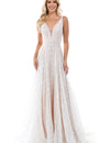 Wedding Dresses Long Wedding Slit Simple Dress Ivory Nude