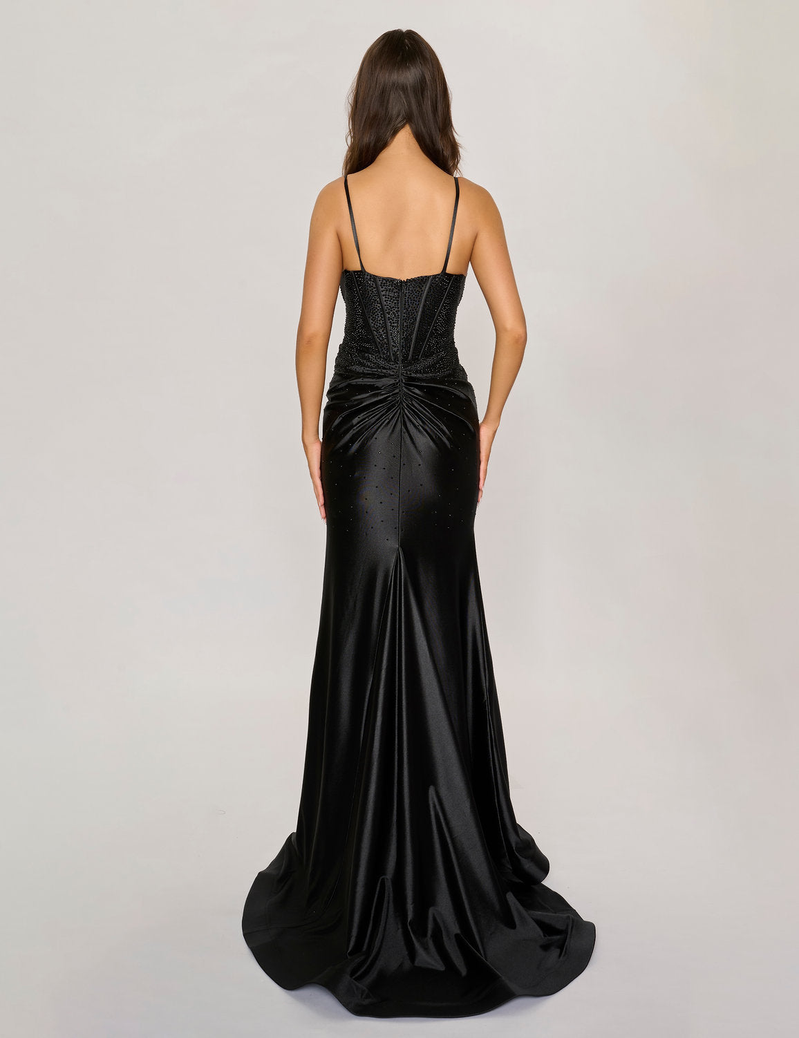 Prom Dresses Long Fitted Formal Evening Slit Prom Dress Black
