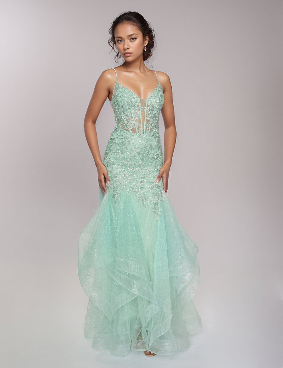 Prom Dresses Long Formal Prom A Line Dress Mint
