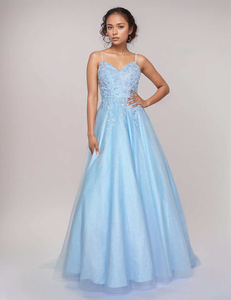 Prom Dresses Formal Long A Line Prom Dress Light Blue