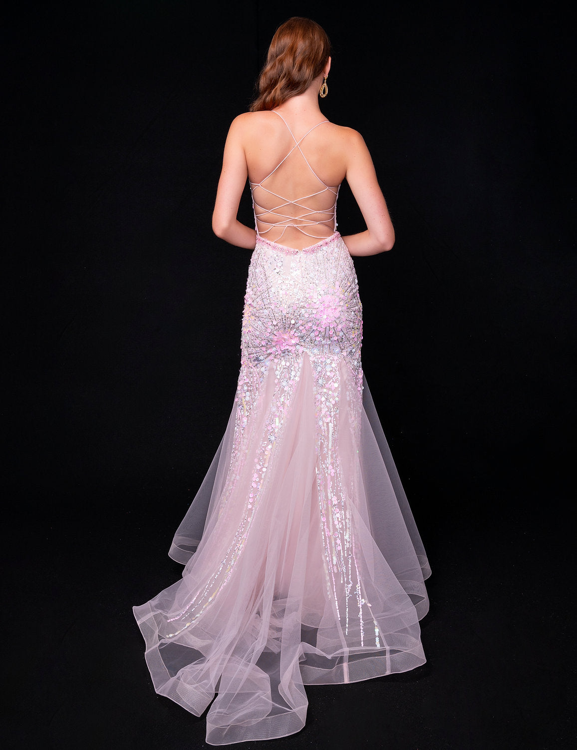 Prom Dresses Long Mermaid Sequin Prom Formal Dress Pink