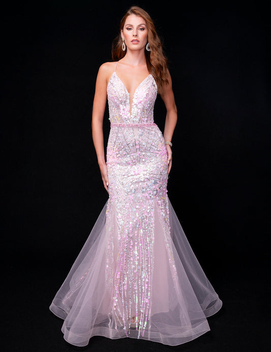 Prom Dresses Long Mermaid Sequin Prom Formal Dress Pink
