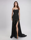 Prom Dresses Prom Long Pleated Formal Evening Dress Black